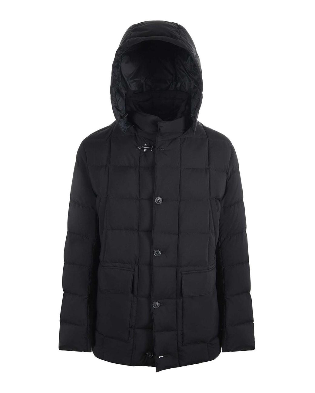 Fay Black Quilted Nylon Down Jacket for men