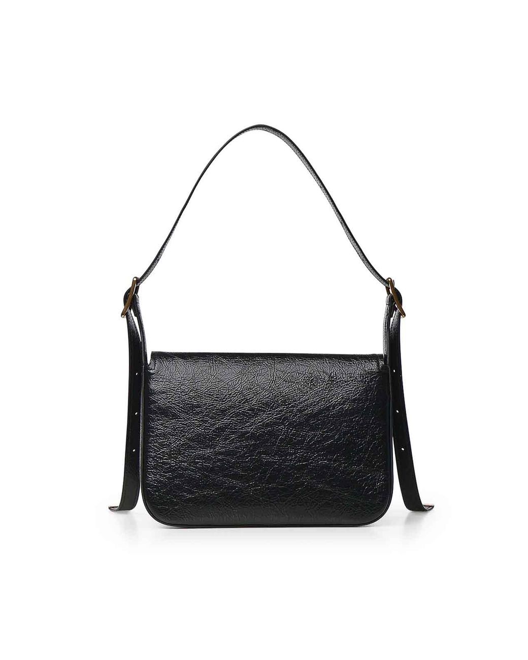 Balenciaga Black Medium Clicca Leather Shoulder Bag