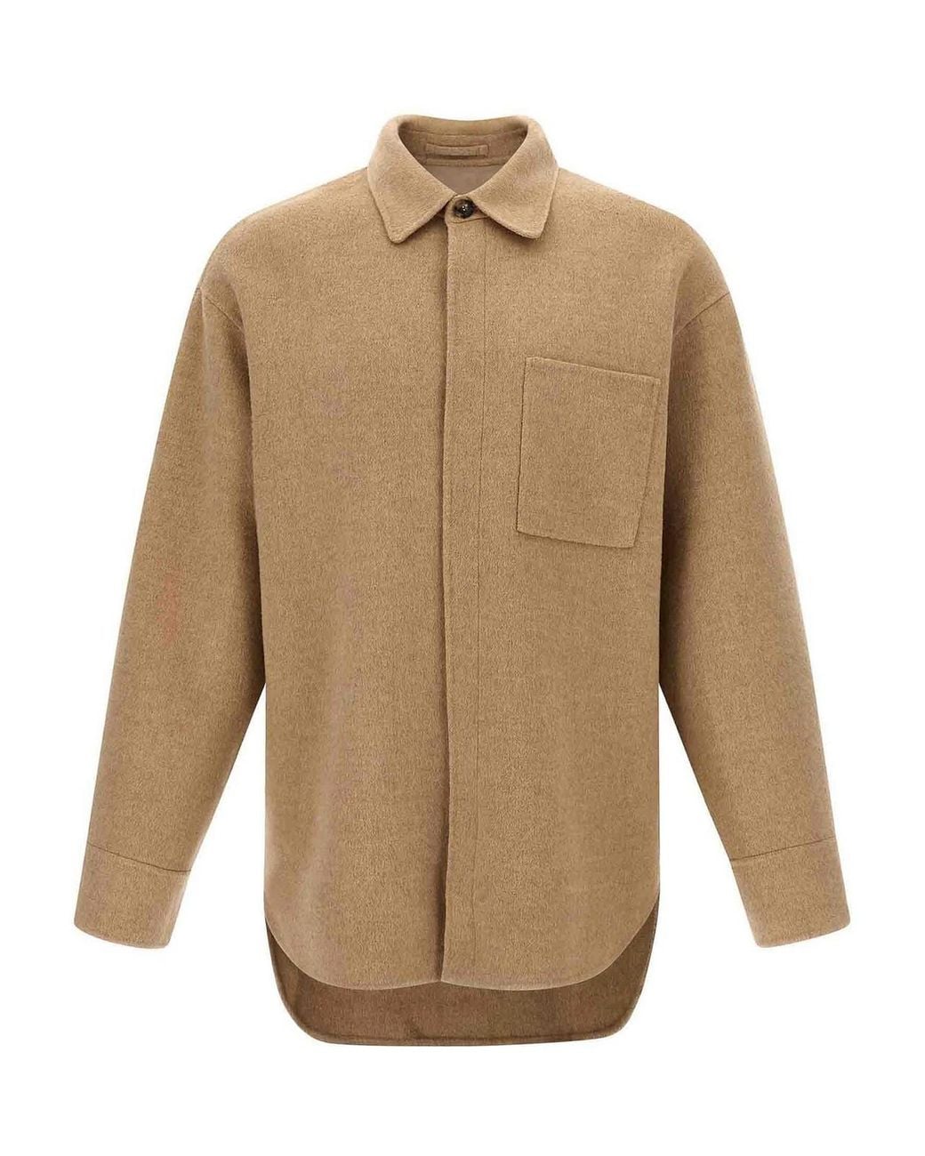 J.W. Anderson Natural Asymmetrical Wool Overshirt for men