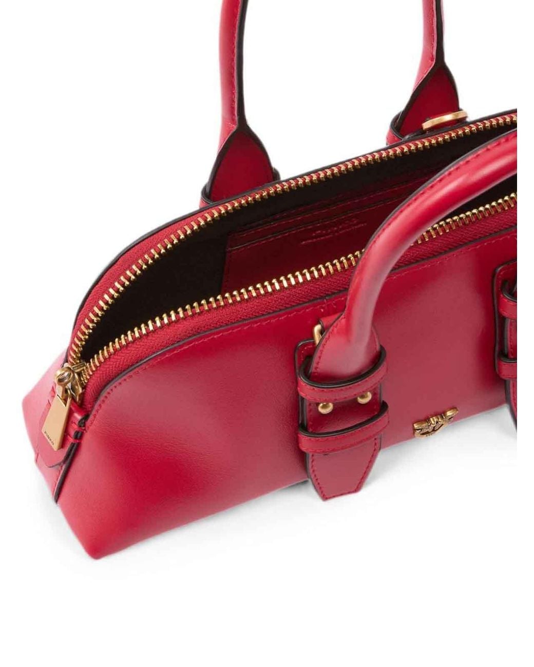 Pinko Red Small Leather Escape Bag