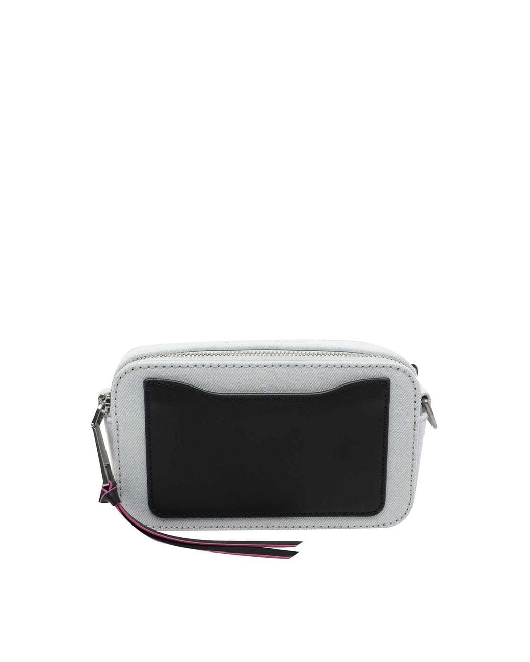 Marc Jacobs White The Camp Patchwork Denim Snapshot Bag