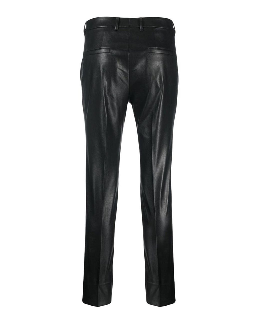 Incotex Gray Stretch Faux Leather Slim Fit Trousers