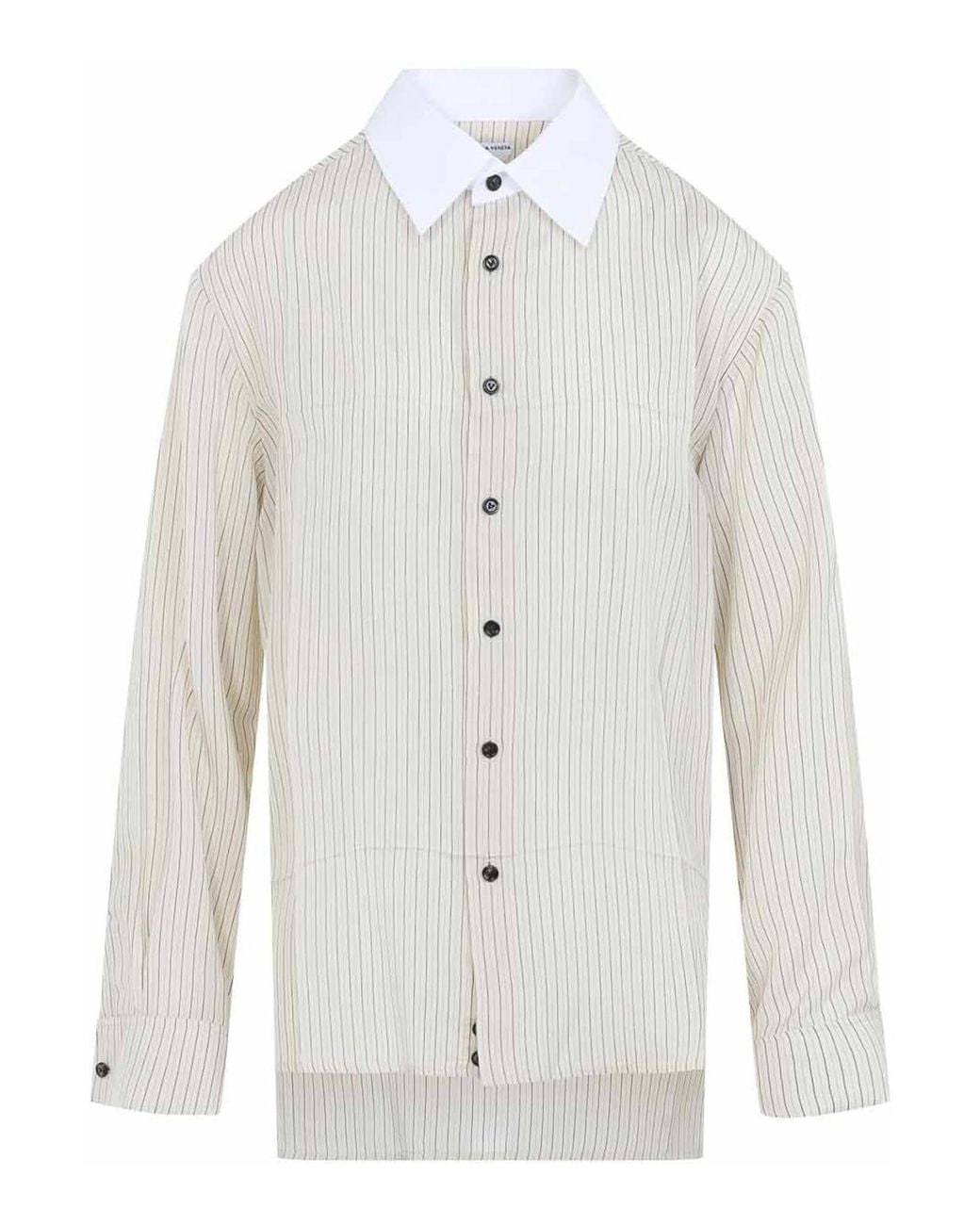 Bottega Veneta White Striped Shirt