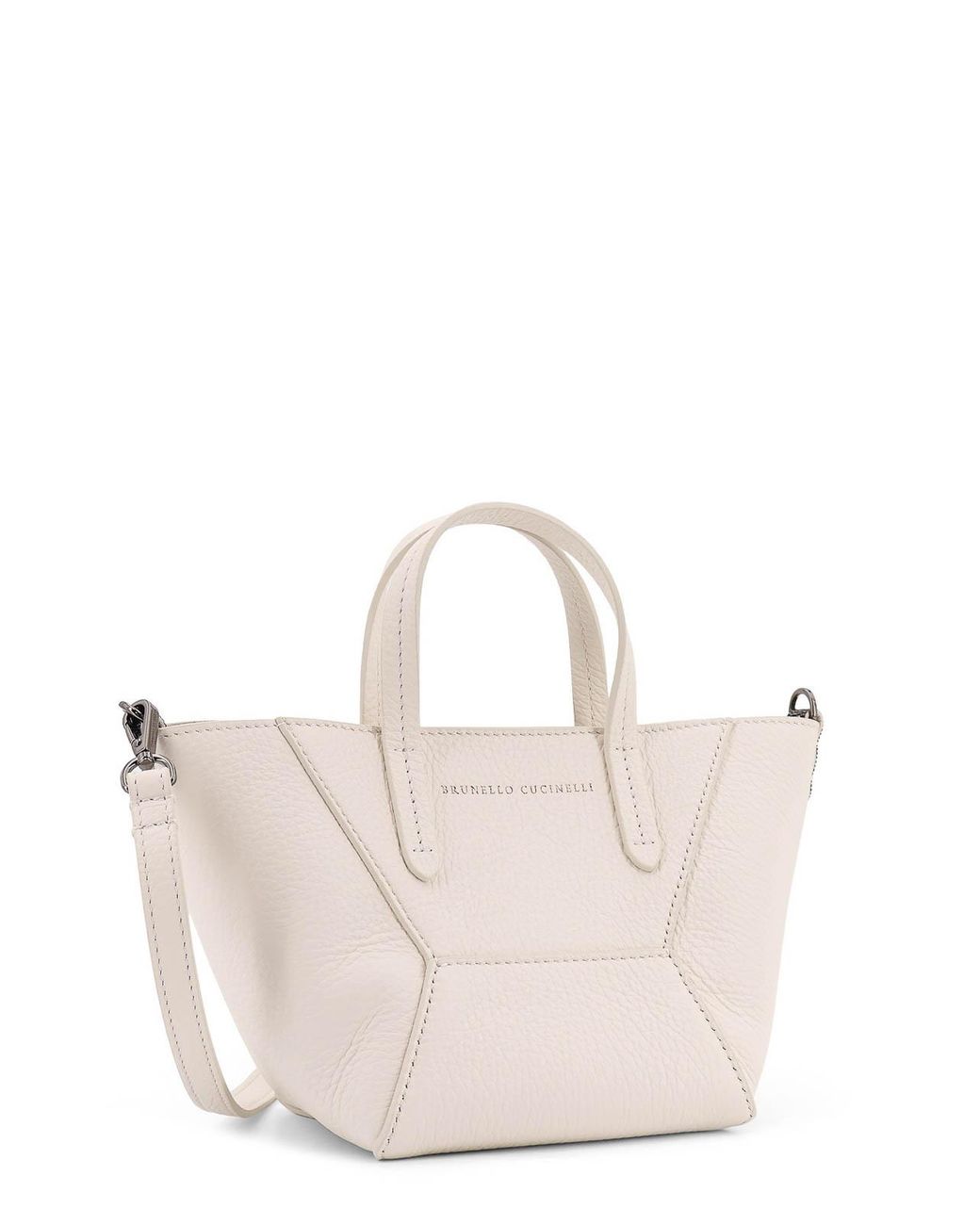 Brunello Cucinelli White Bc Duo Leather Shoulder Bag