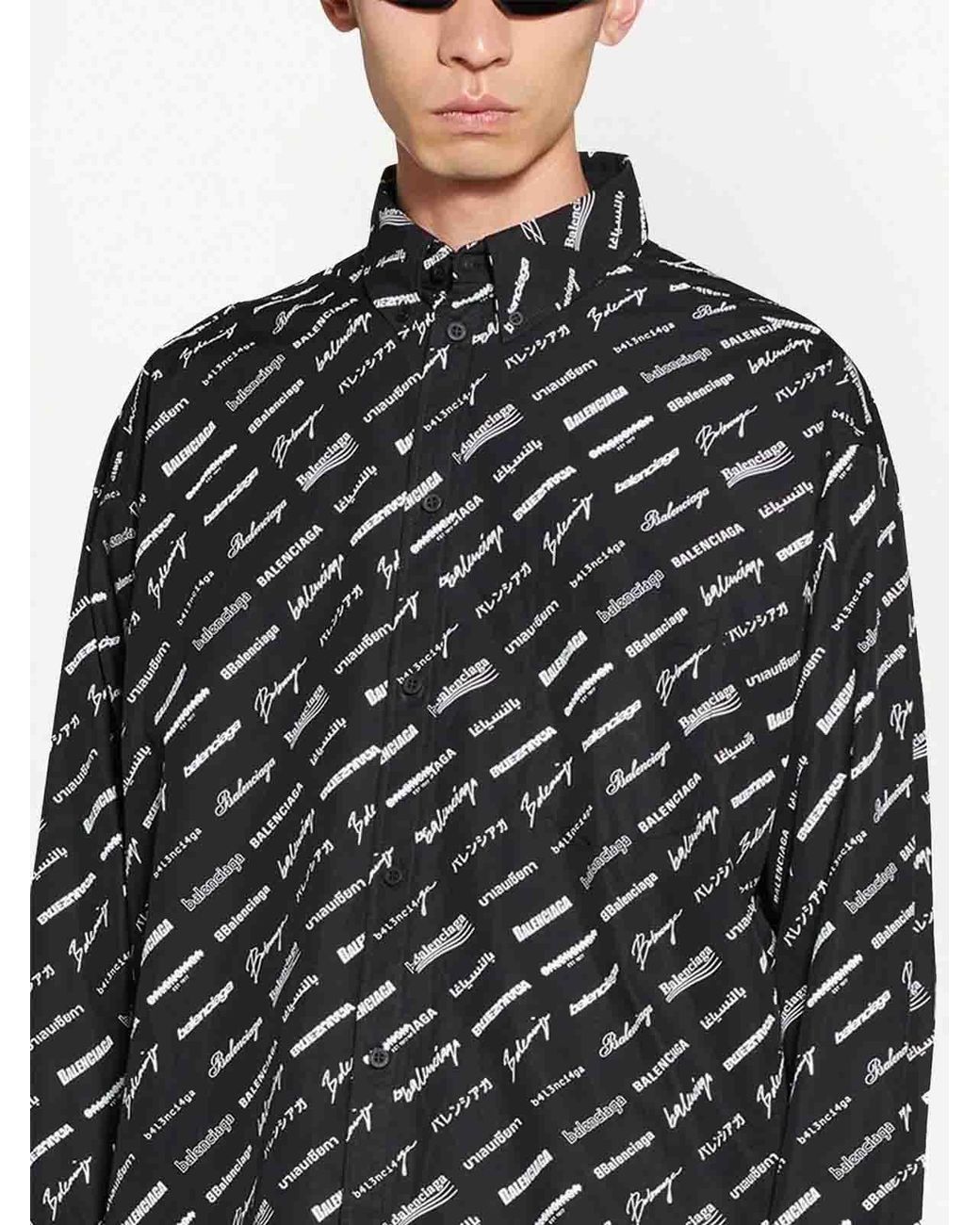Balenciaga Gray Allover Shirt for men