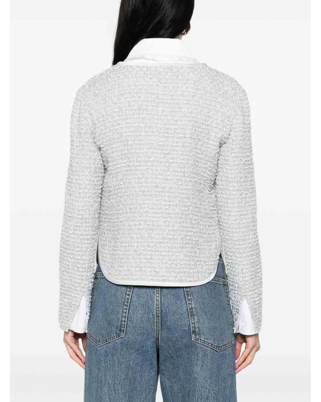 Emporio Armani White Wool Blend Jacket