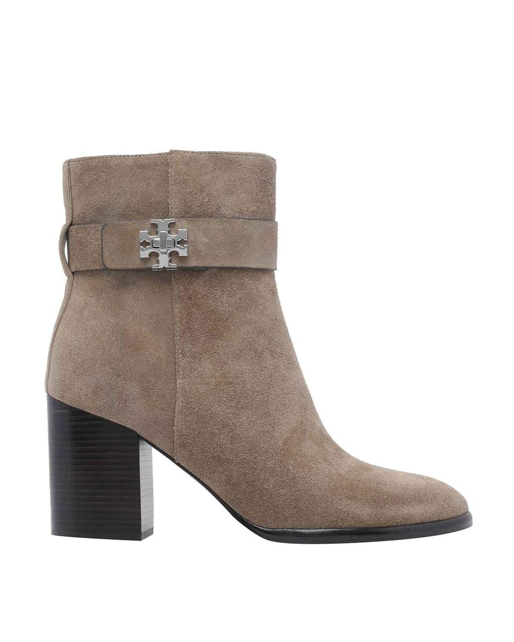 Tory Burch Brown River Rock Turnlock Pump Booties