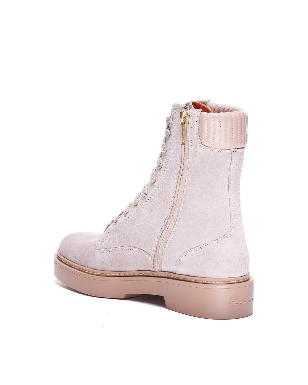 Santoni Pink Lace-Up Booties
