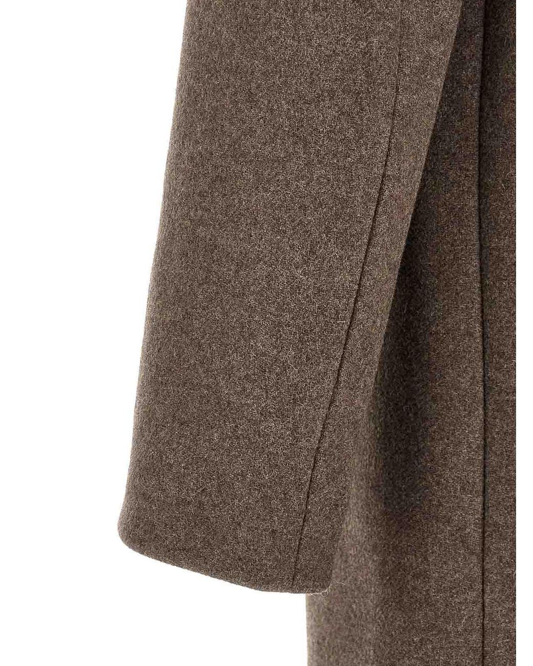 Dries Van Noten Brown Rustic Wool Coat for men