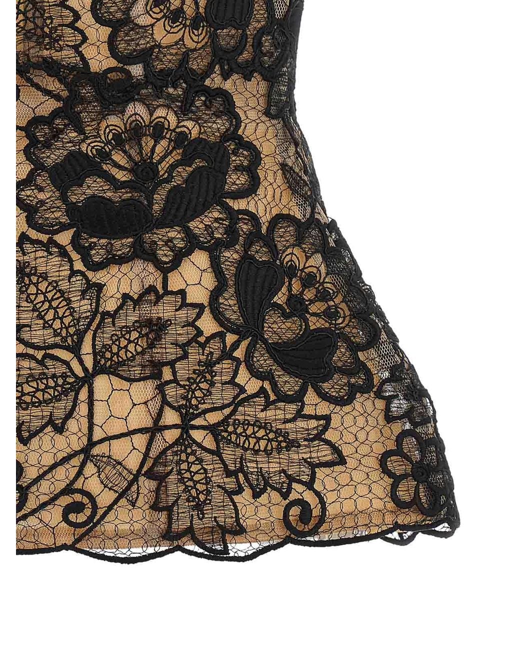Elie Saab Black Guipure Lace Corset Dress