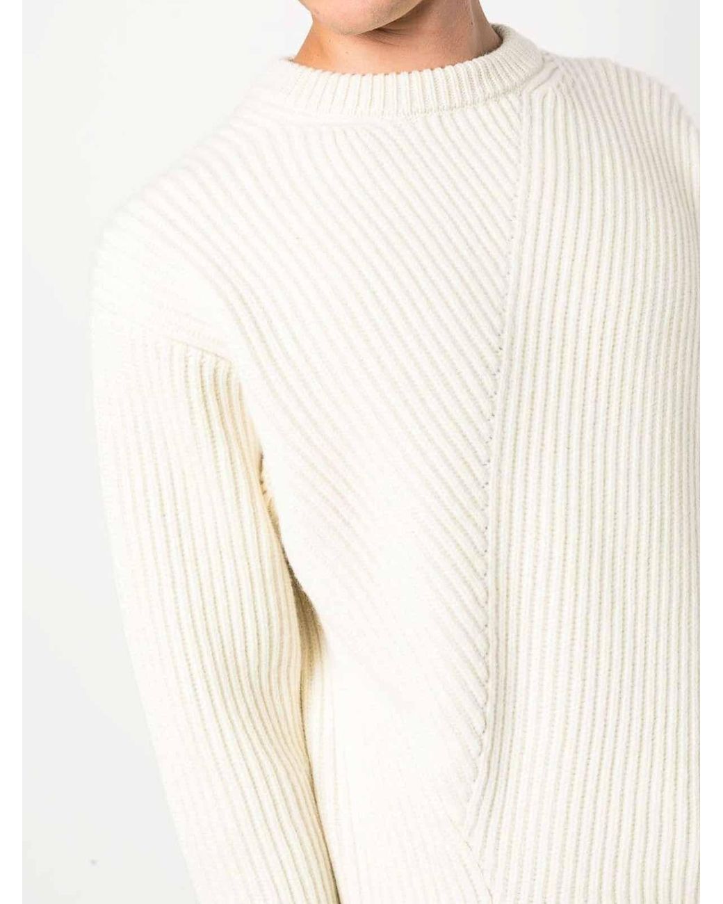 Jil Sander White Merino Wool Sweater for men