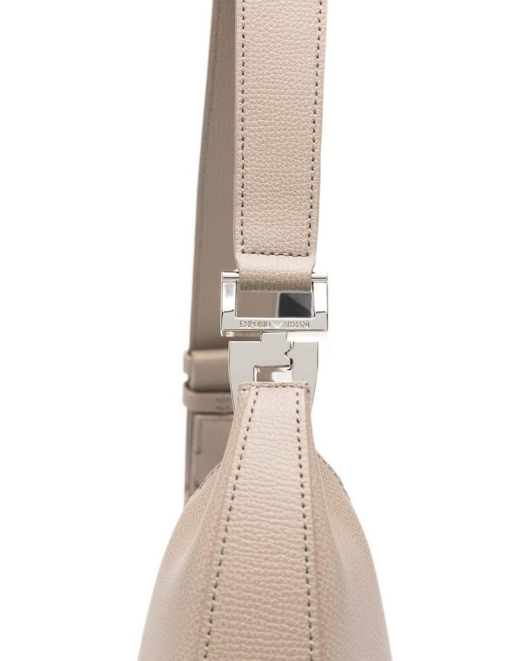 Emporio Armani Gray Medium Leather Hobo Bag