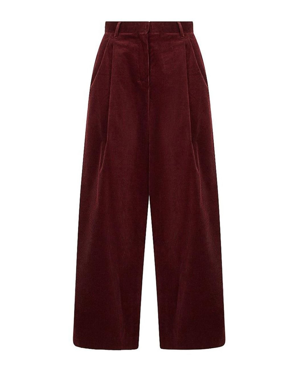 Max Mara Red Corona Corduroy Cotton Trousers