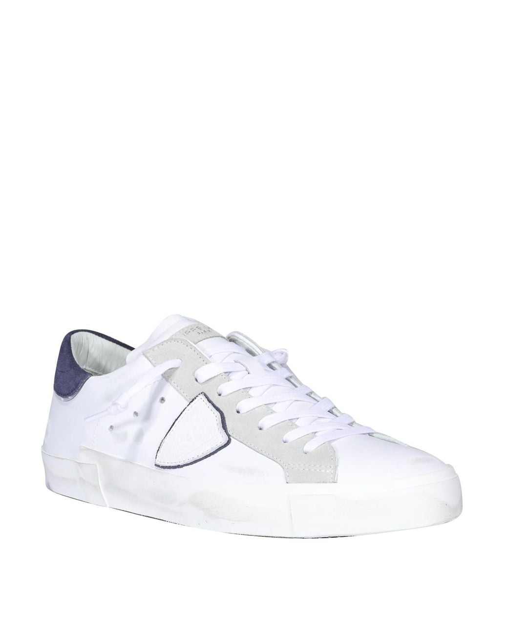 Philippe Model White Branded Leather Sneakers for men