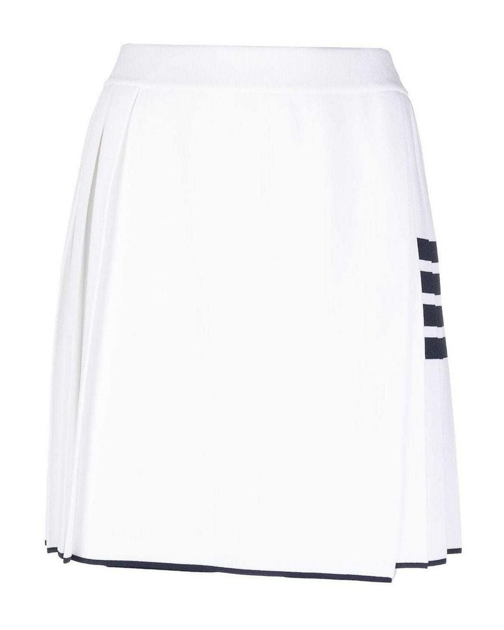 Thom Browne White 4-Bar Pleated Mini Skirt