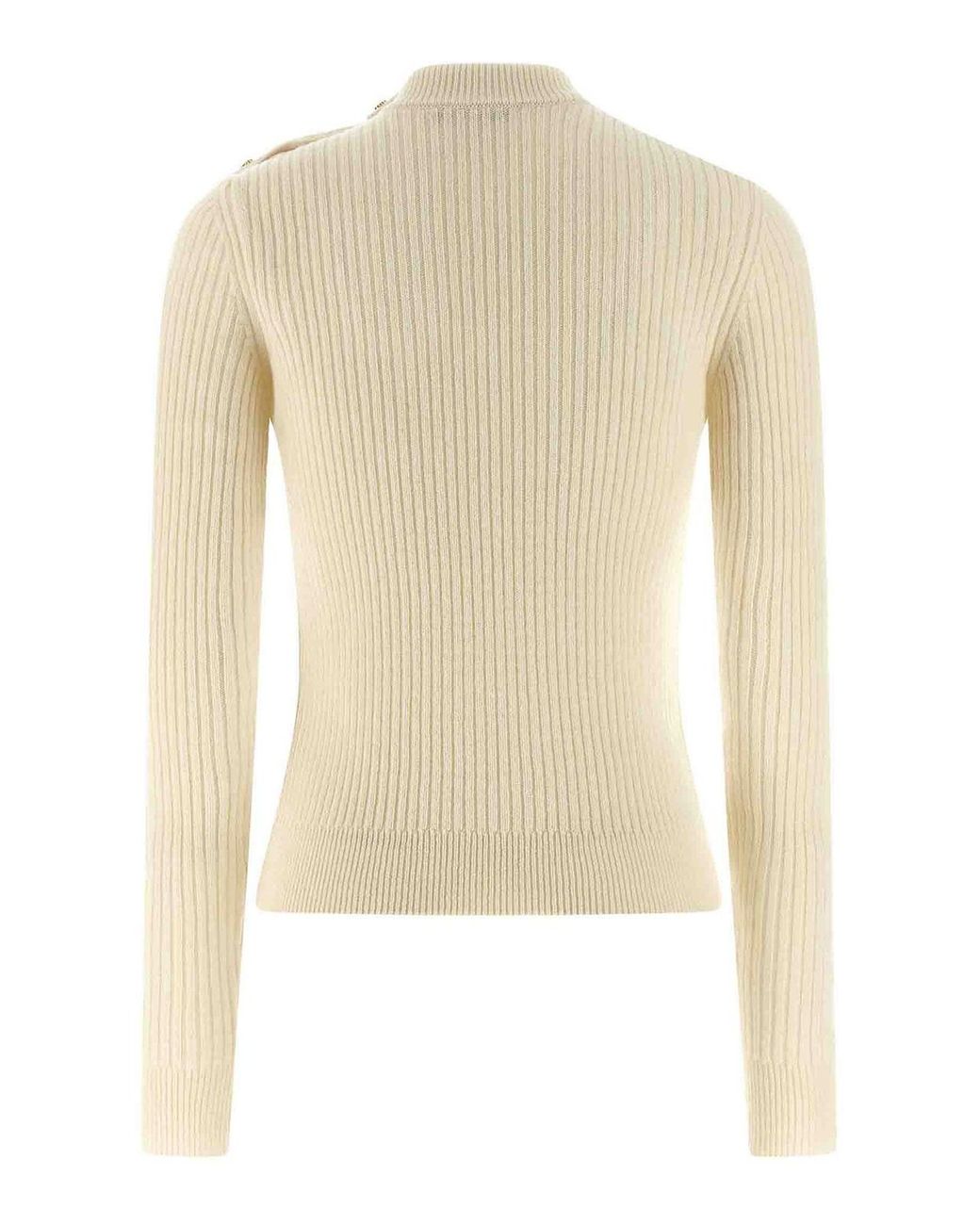 Balmain Natural Ribbed Sweater