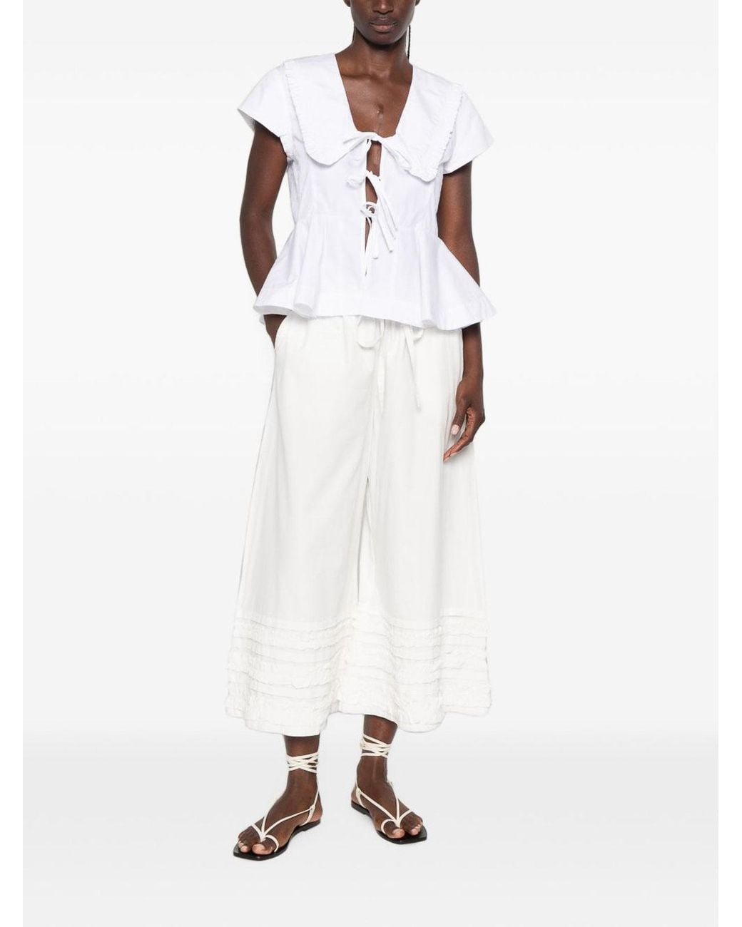 Ganni White Organic Cotton Top
