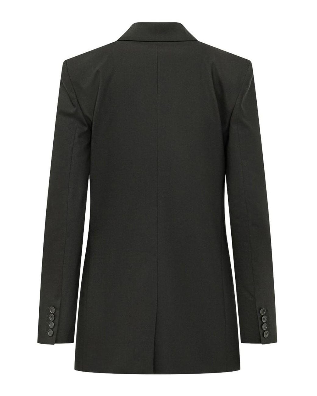 MSGM Black Dark Double-Breasted Blazer With Pockets
