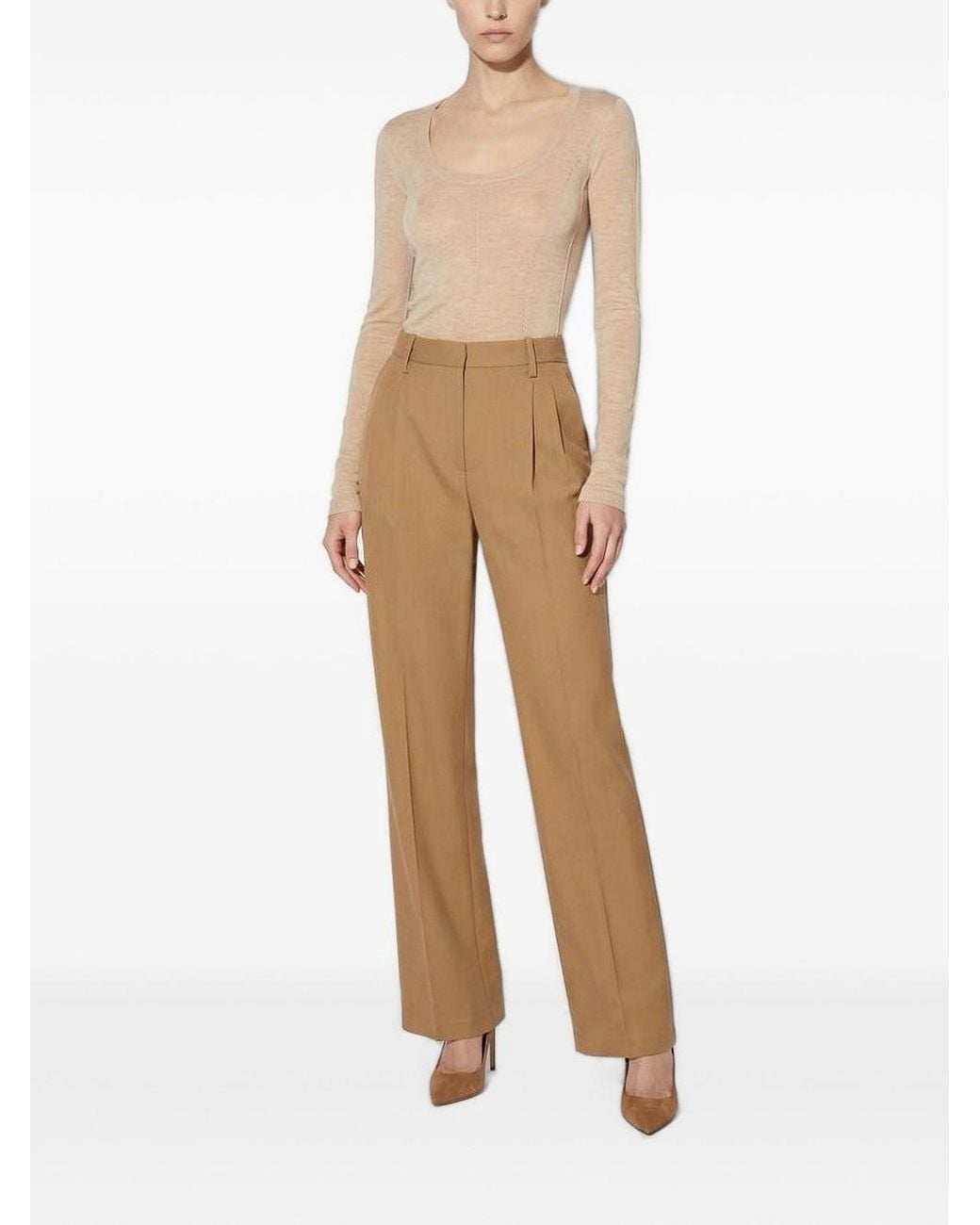 Elisabetta Franchi Natural Flowing Gabardine Trousers