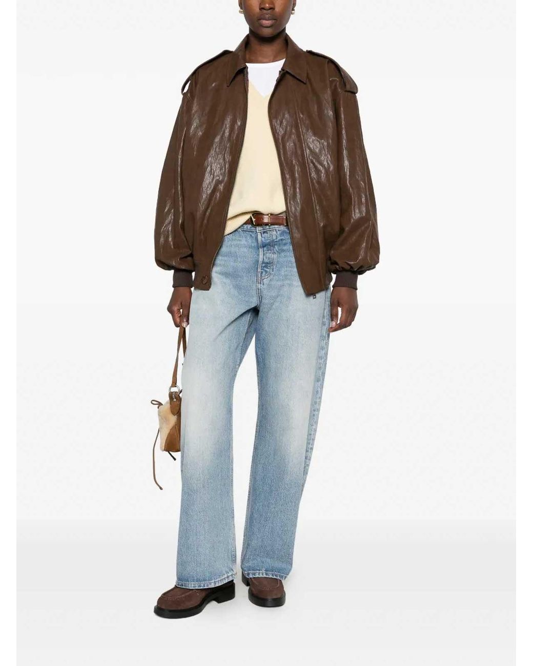 NINA 14.7 Brown Faux-Leather Jacket
