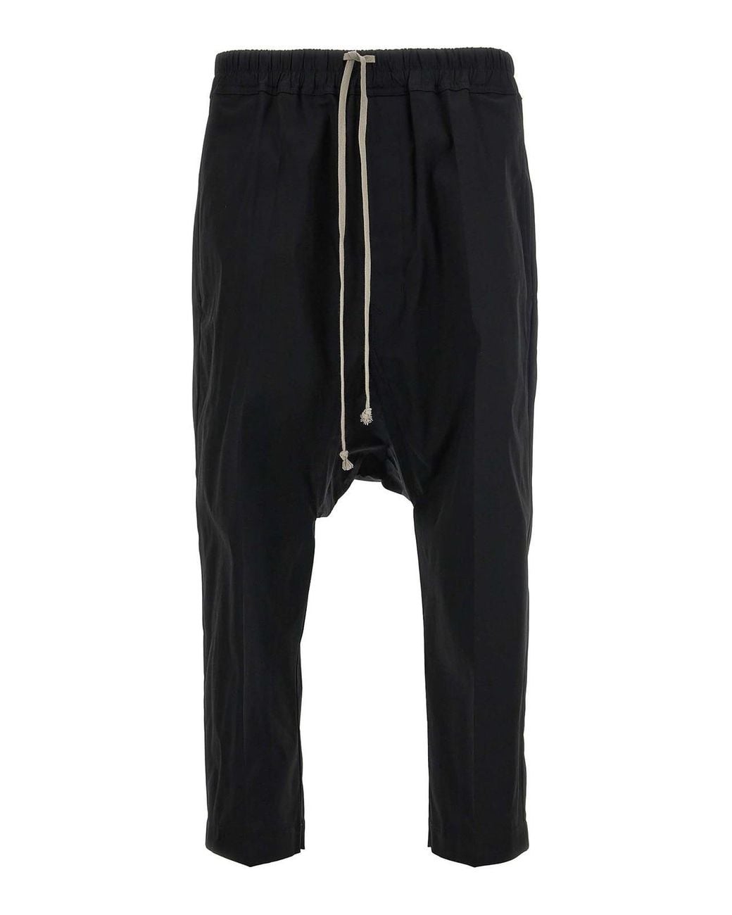 Rick Owens Black Drawstring Cropped' Pants for men