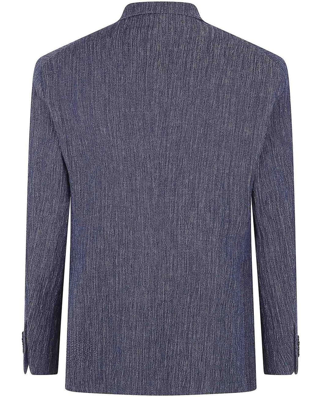 Tagliatore Blue Cotton Montecarlo Suit Jacket for men
