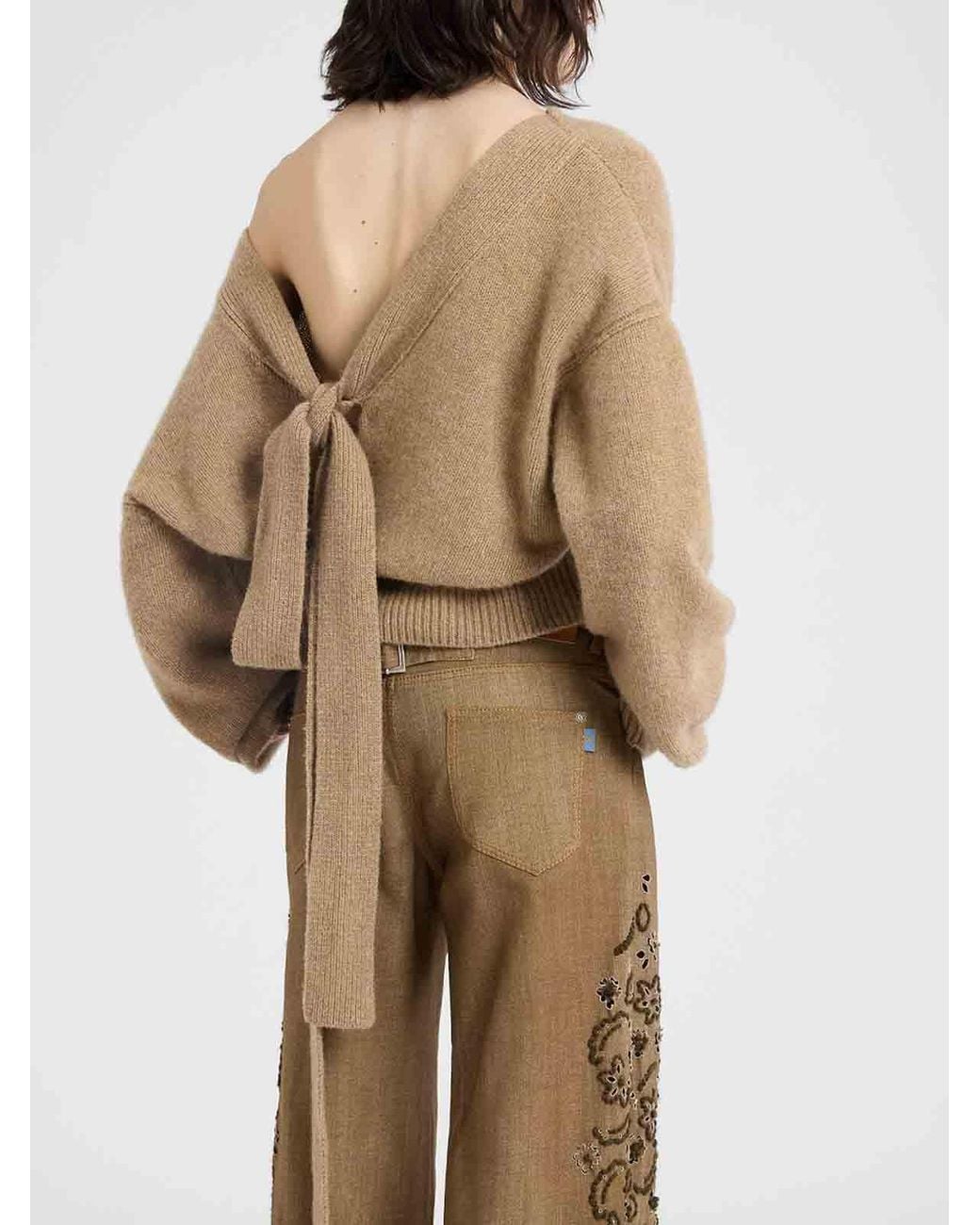 Ermanno Scervino Natural Round Neck Sweater