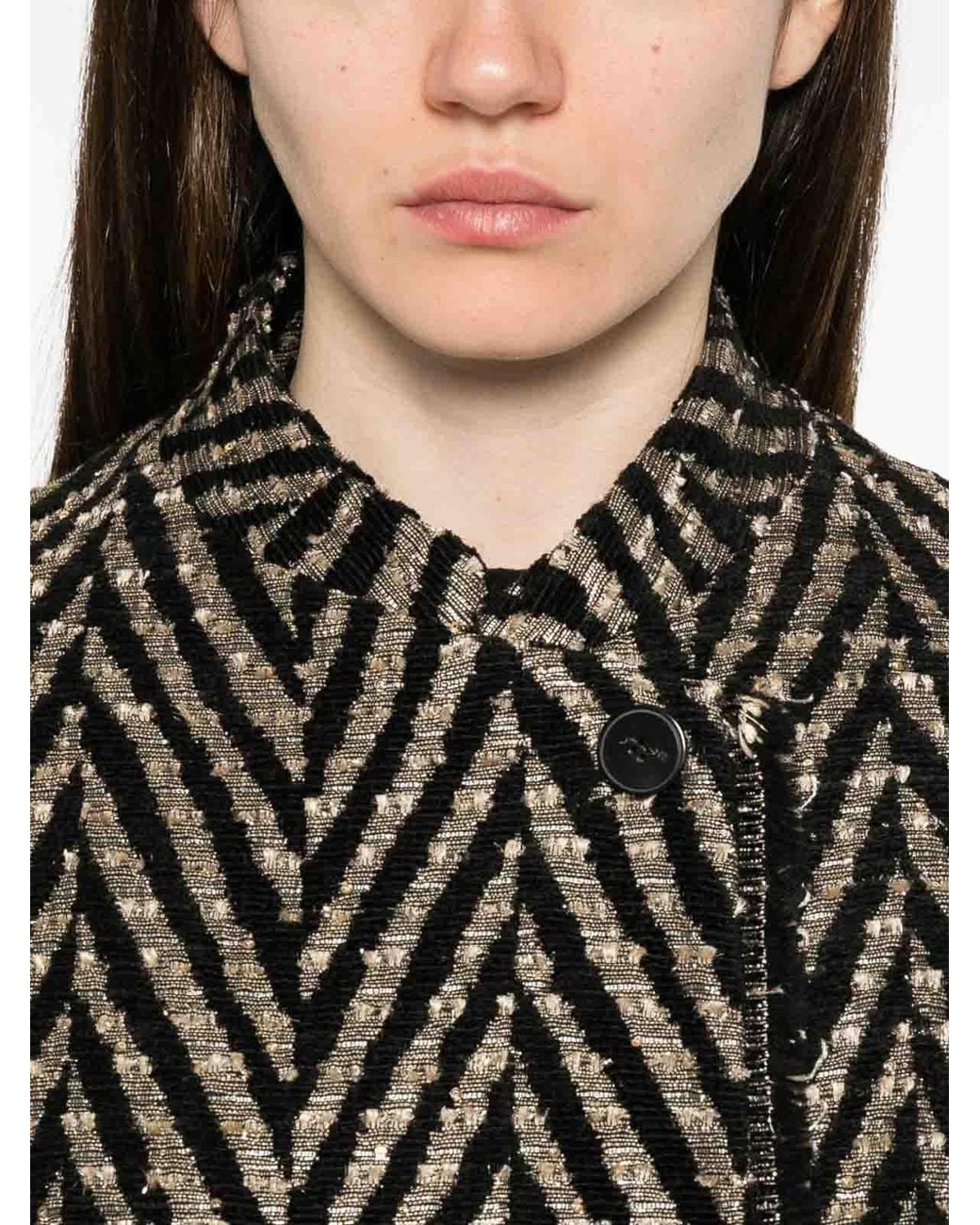 Forte_forte Gray Chevron Oversized Jacket