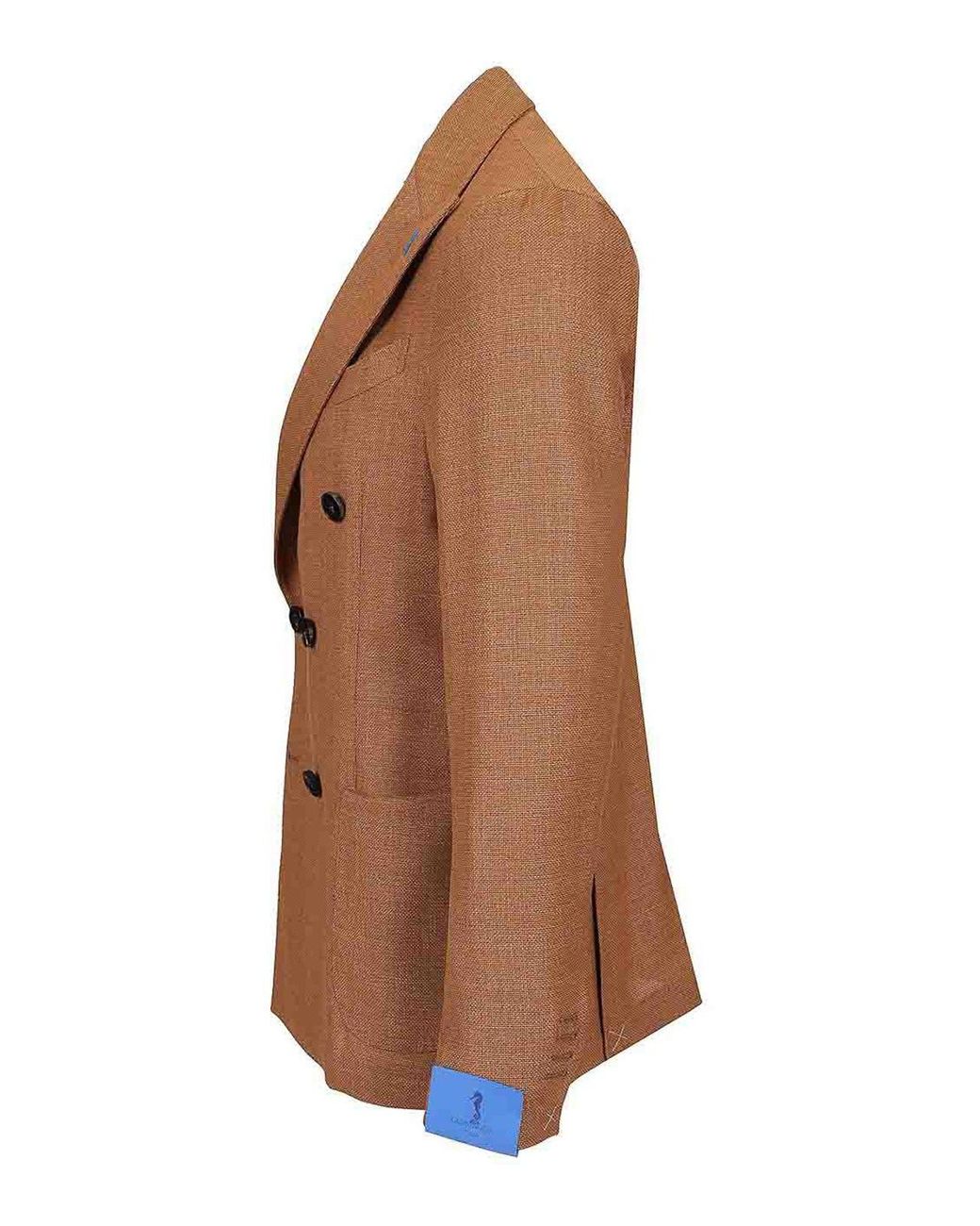 Guarinucci Brown Double-Breasted Wool Blazer for men