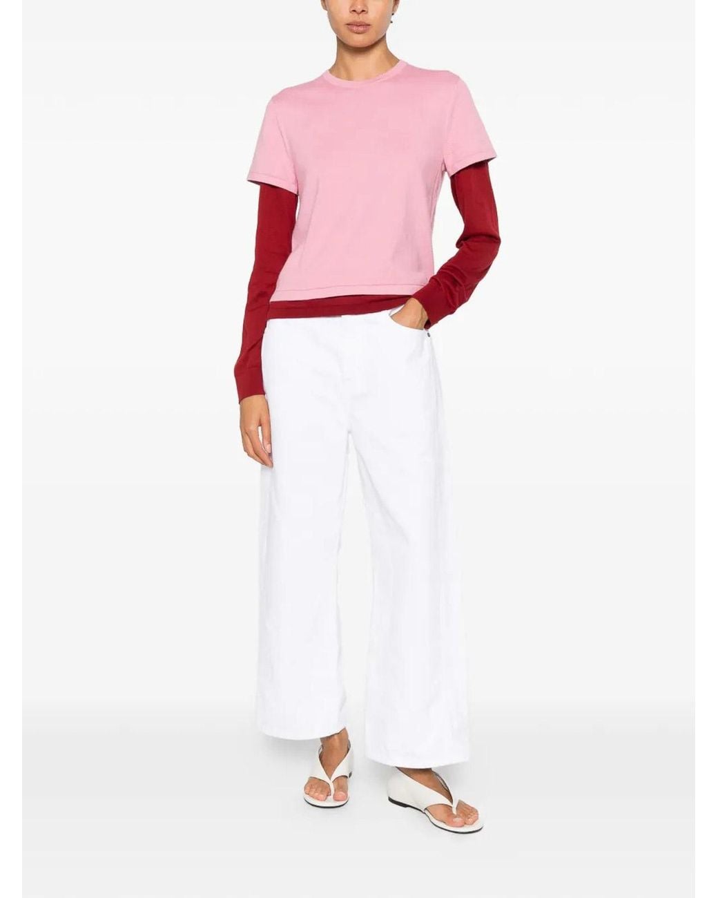 Guest In Residence Red Sweater Double Layer