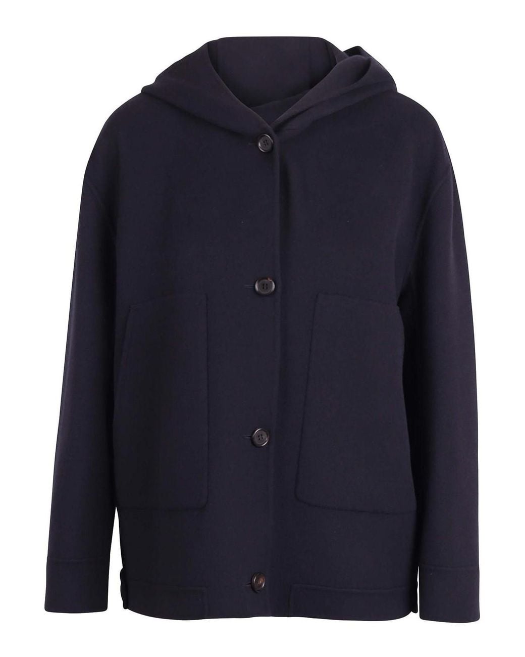 Max Mara Blue Midi Wool Coat