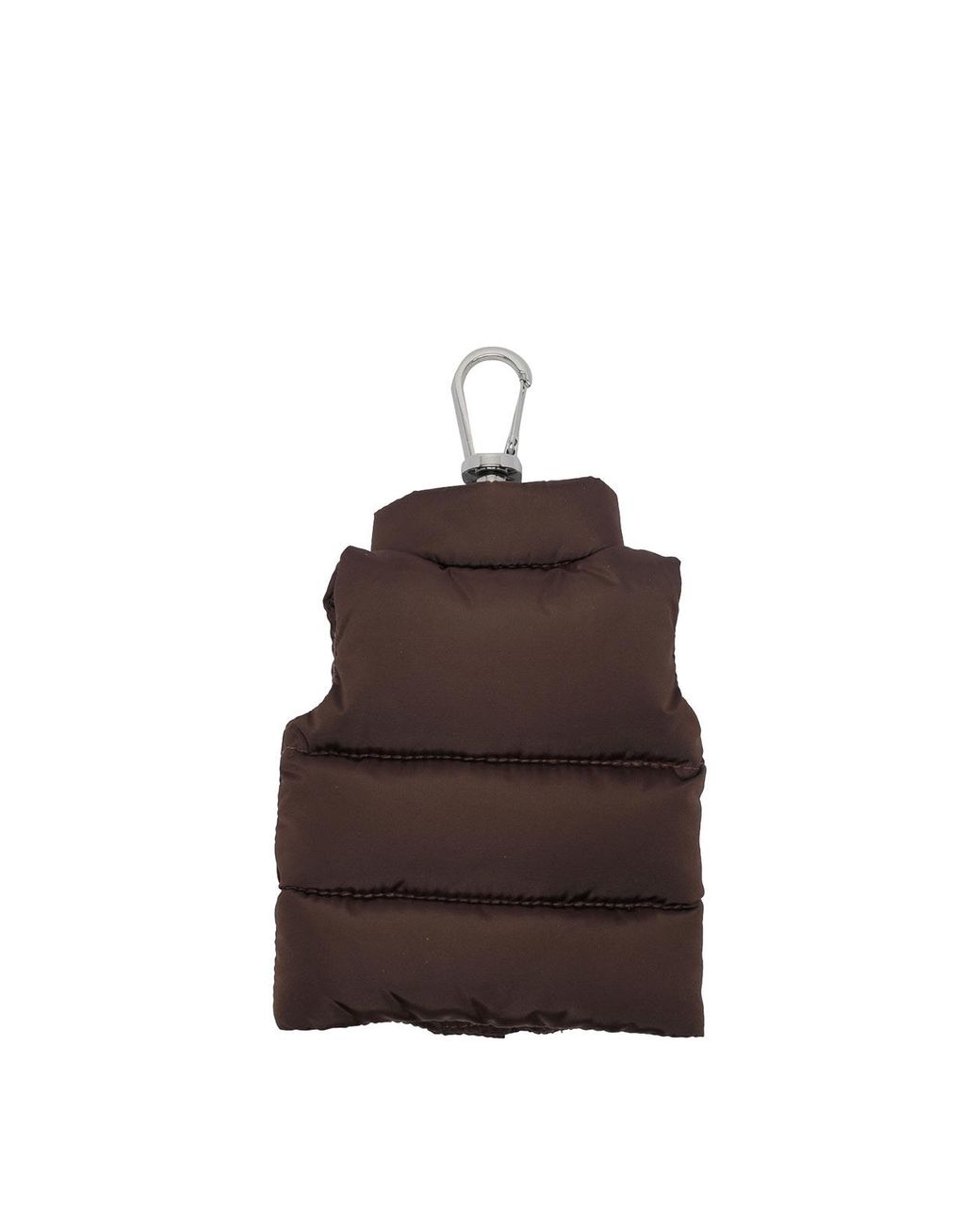 Moncler Brown Down Gilet Shape Key Ring for men