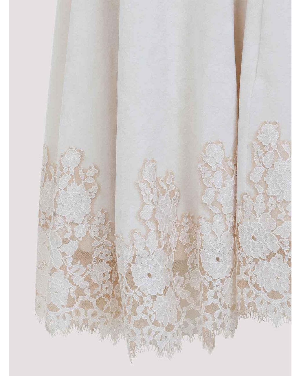 Alberta Ferretti White Velvet Midi Dress