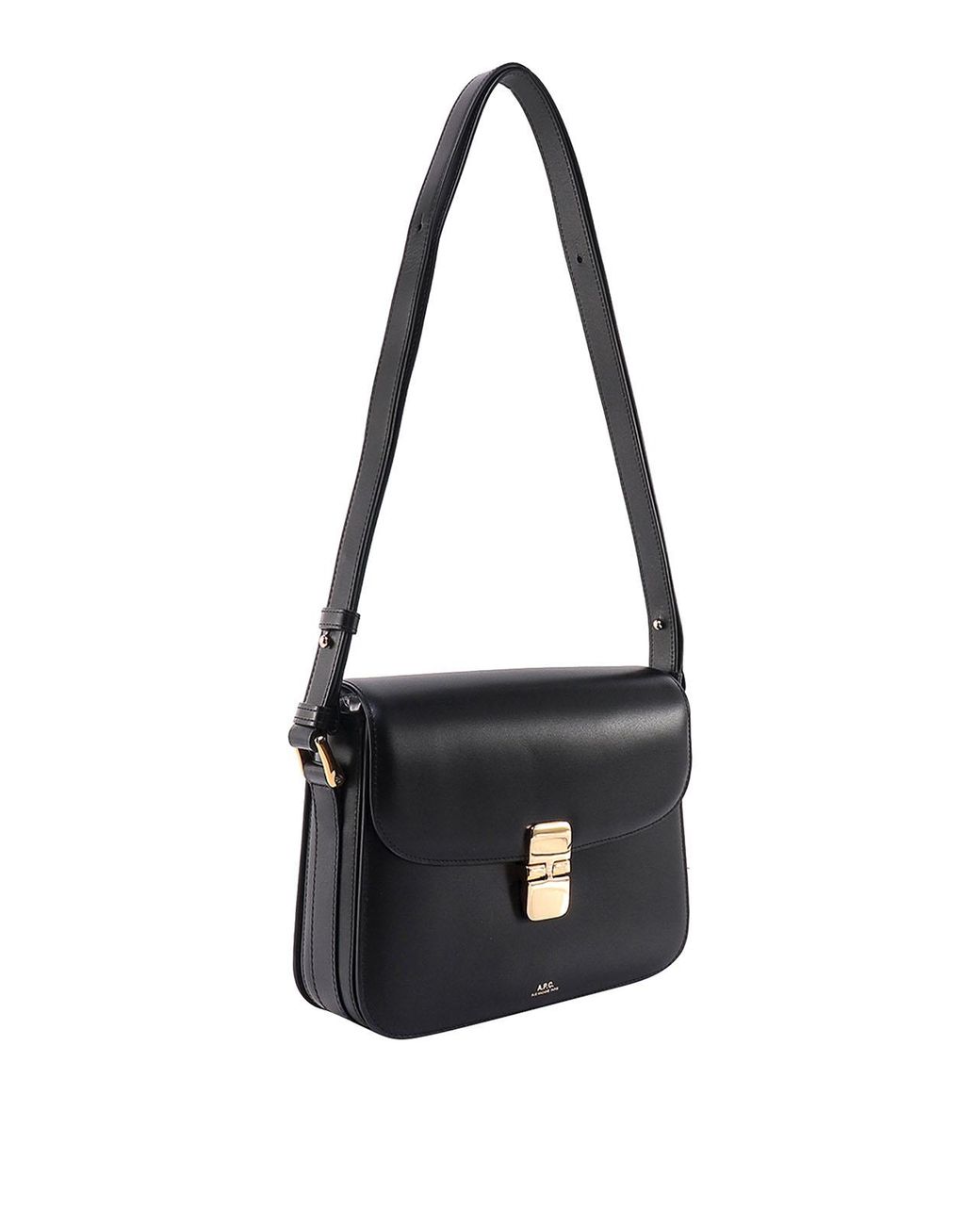 A.P.C. White Leather Shoulder Bag With Frontal Logo