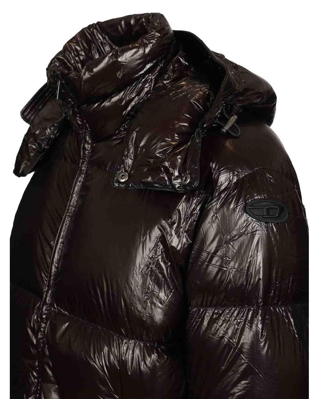 DIESEL Black Quilted Taslan Down Jacket With Viraloff Treatment for men