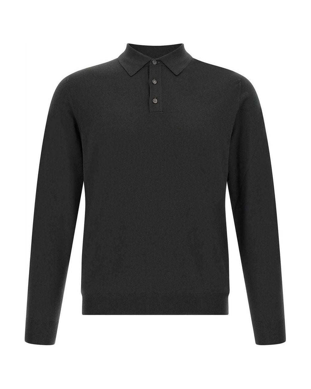 Zanone Black Flexwool Wool Polo Shirt for men
