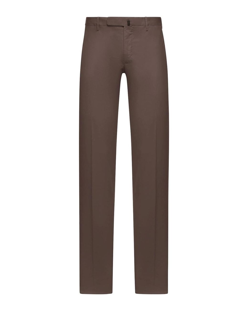 Incotex Brown Slim Fit Tailored Cotton Trousers for men