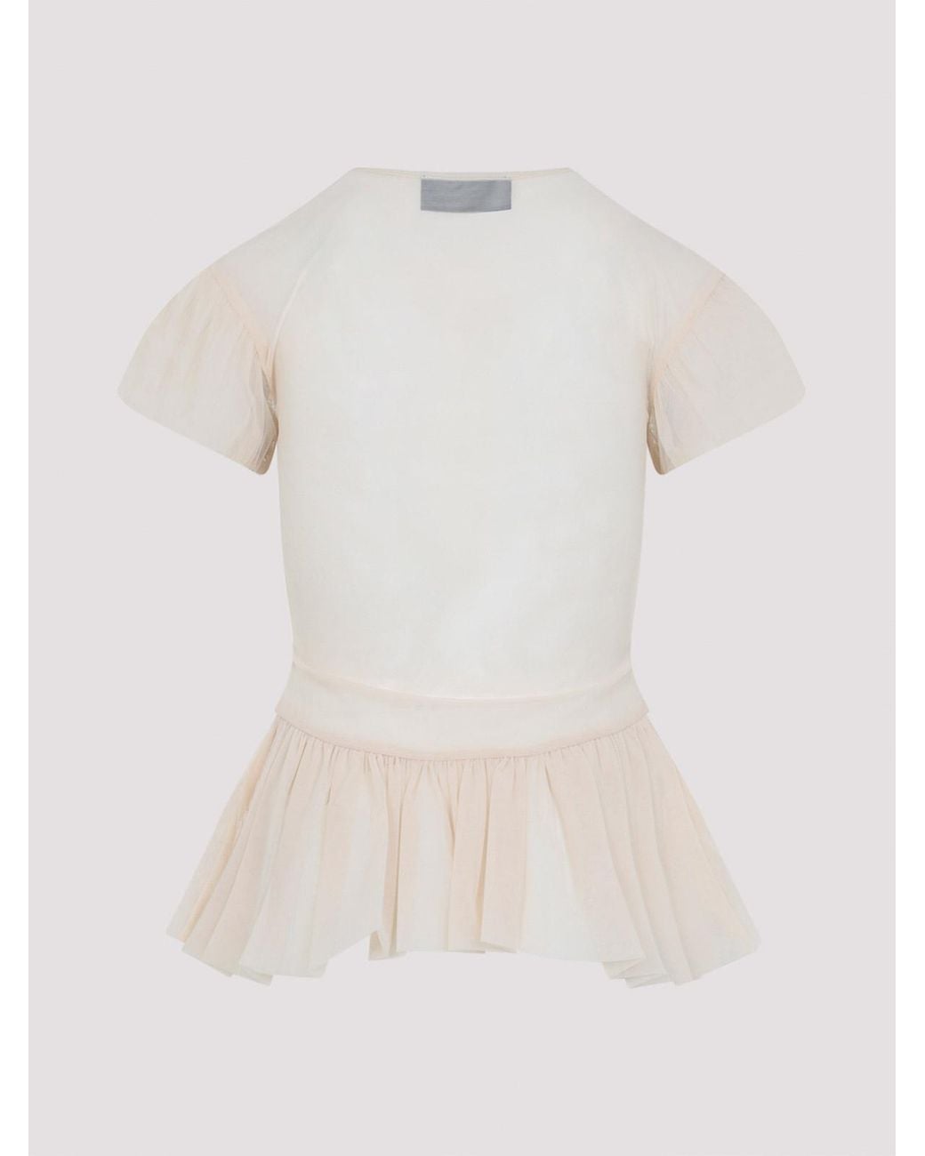 Simone Rocha White Sheer Ballet Peplum Top