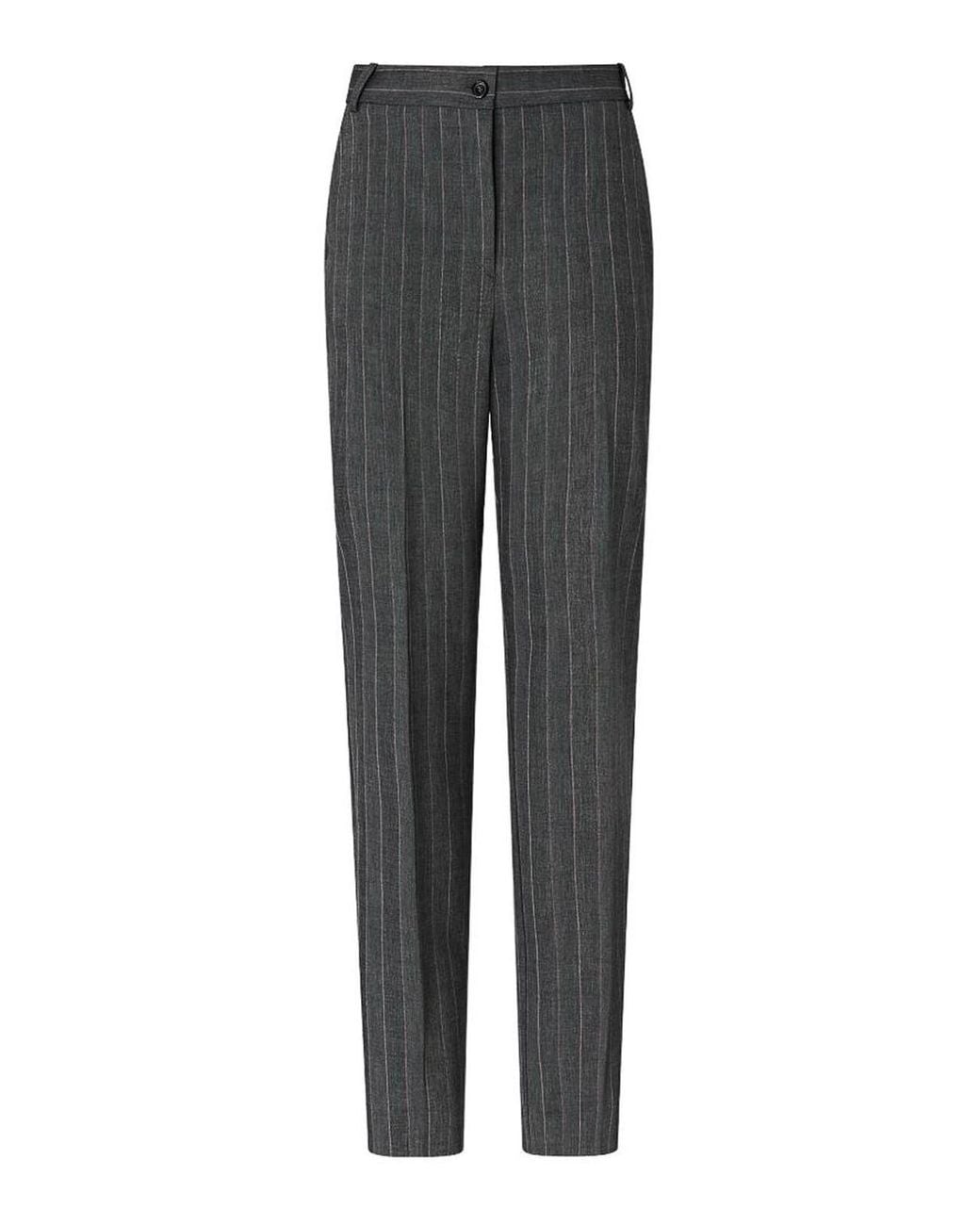 Pinko Gray Pleione Pinstripe Elegant Wool Blend Trousers