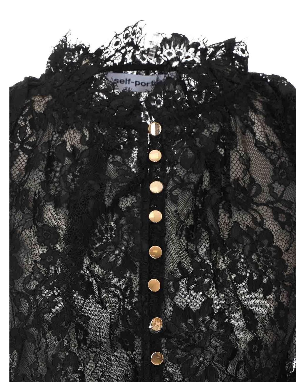 Self-Portrait Black Lace Blouse