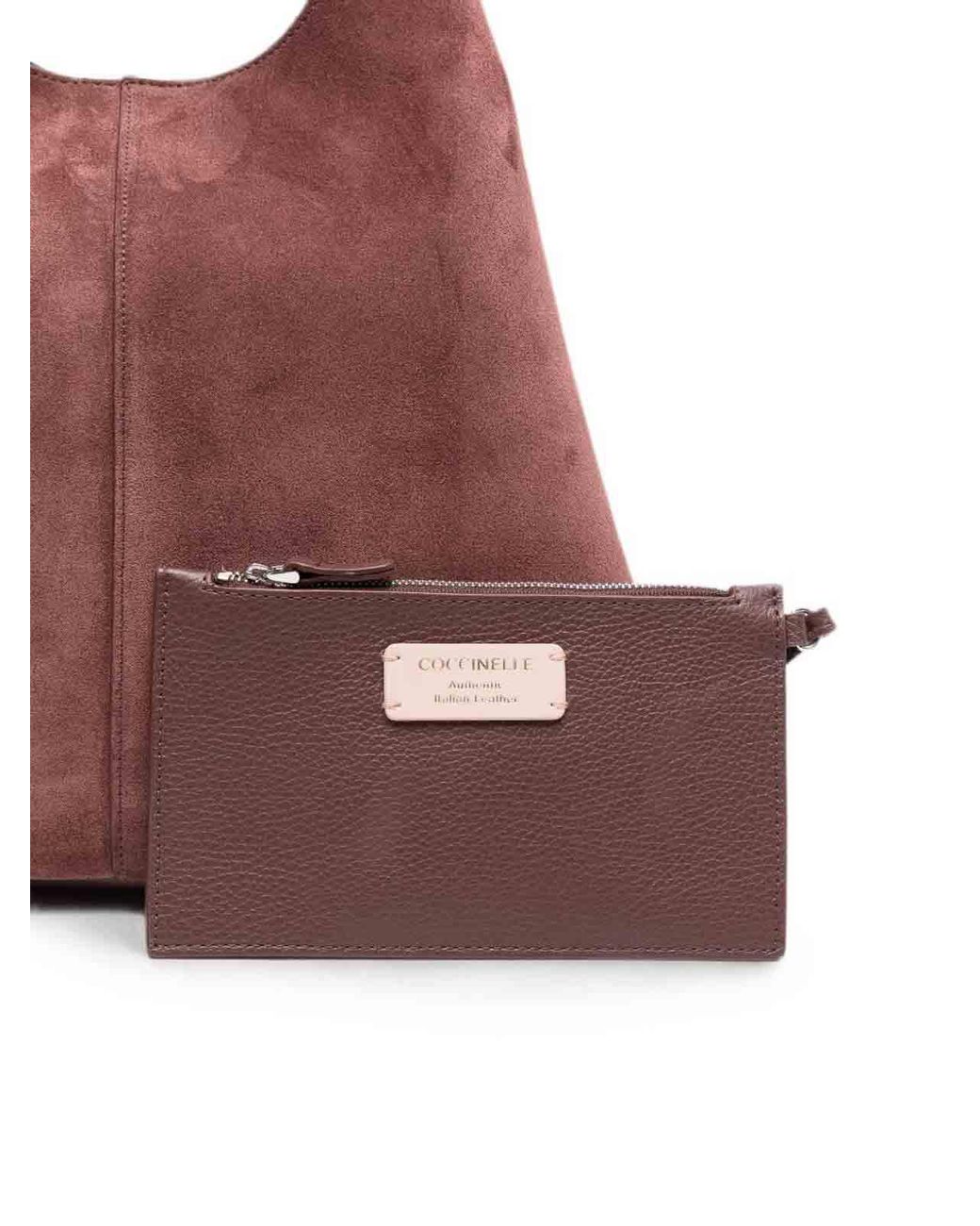 Coccinelle Purple Suede Bucket Bag