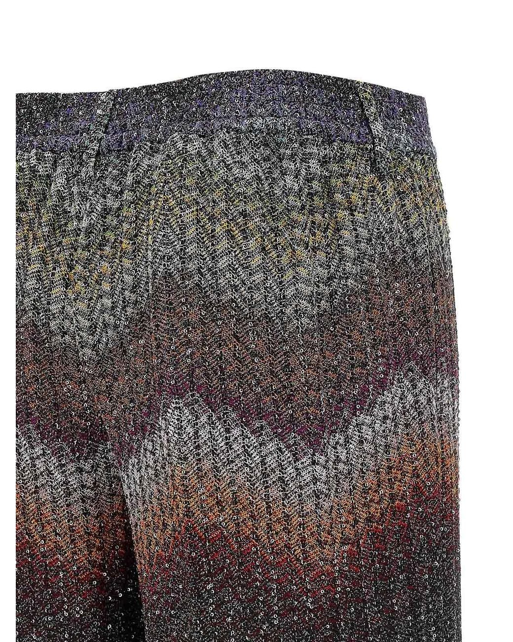 Missoni Gray Zigzag Lam Viscose Pants