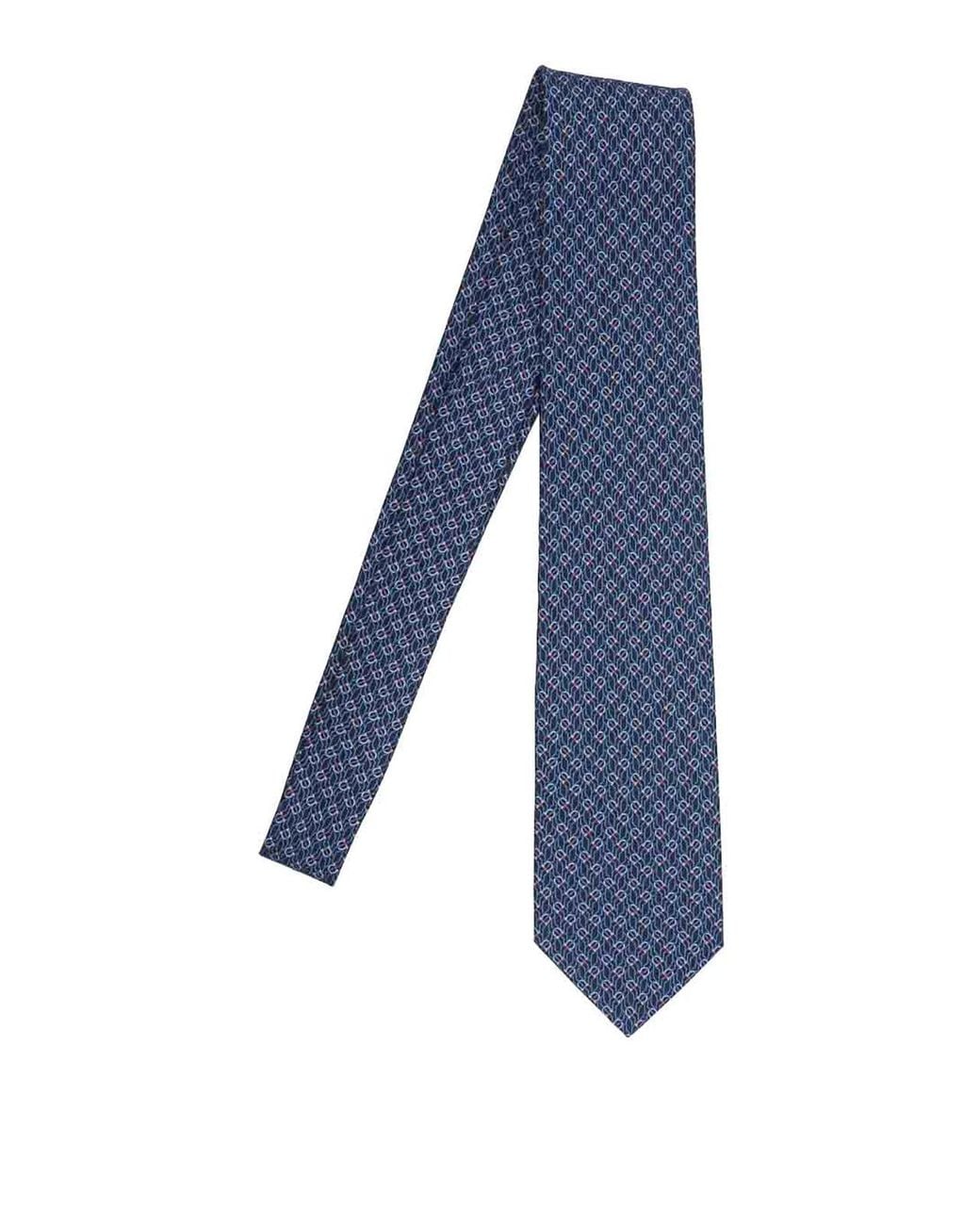 Ferragamo Blue Tetris Print Tie for men