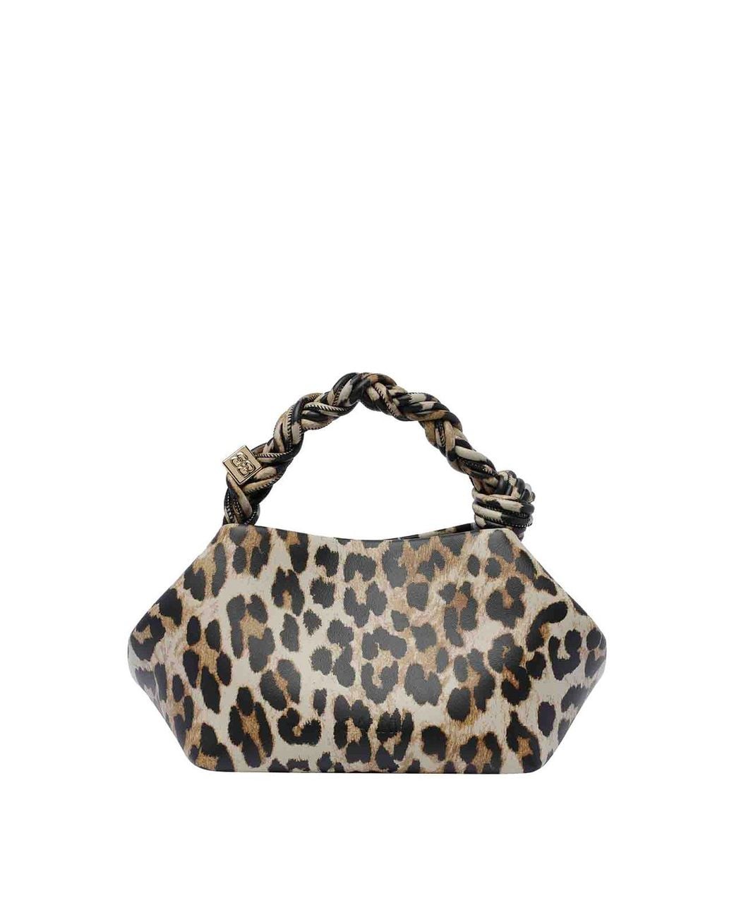 Ganni Brown Animalier Small Bou Handbag