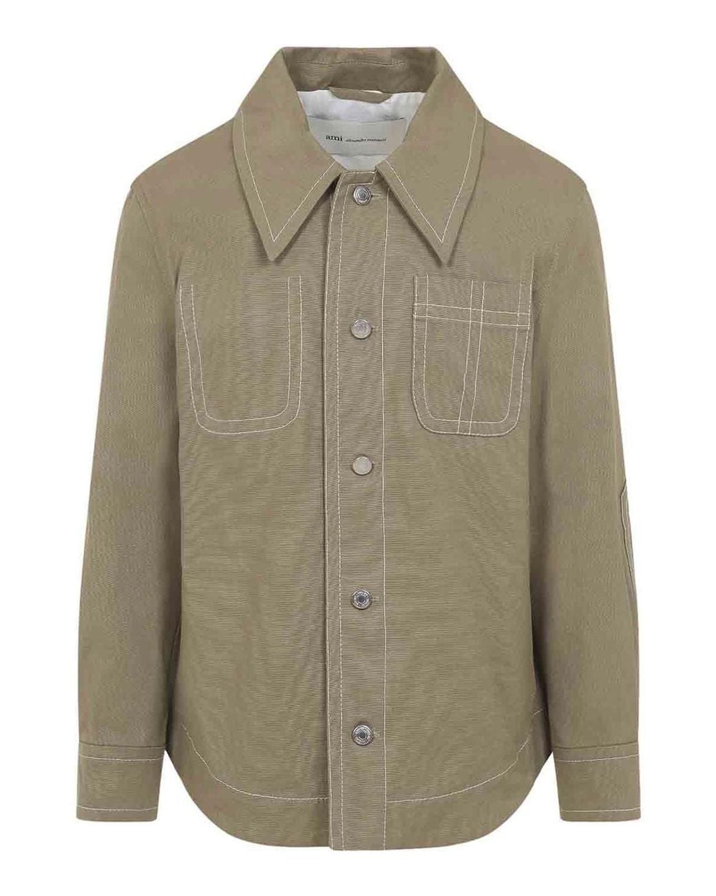 AMI Green Worker Buttoned Jacket for men