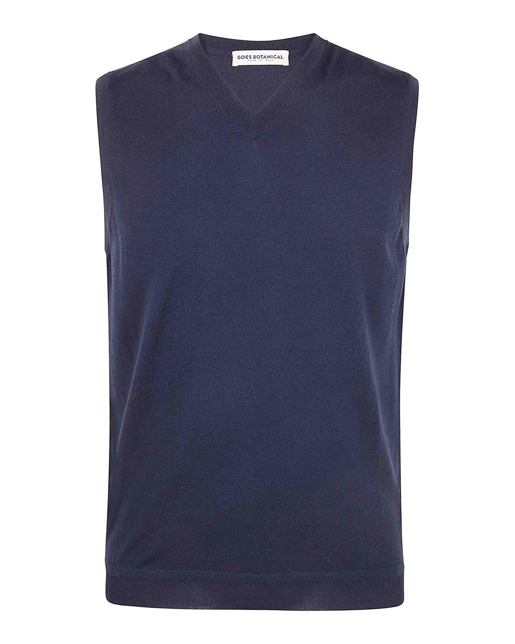 GOES BOTANICAL Blue V Neck Waistcoat for men