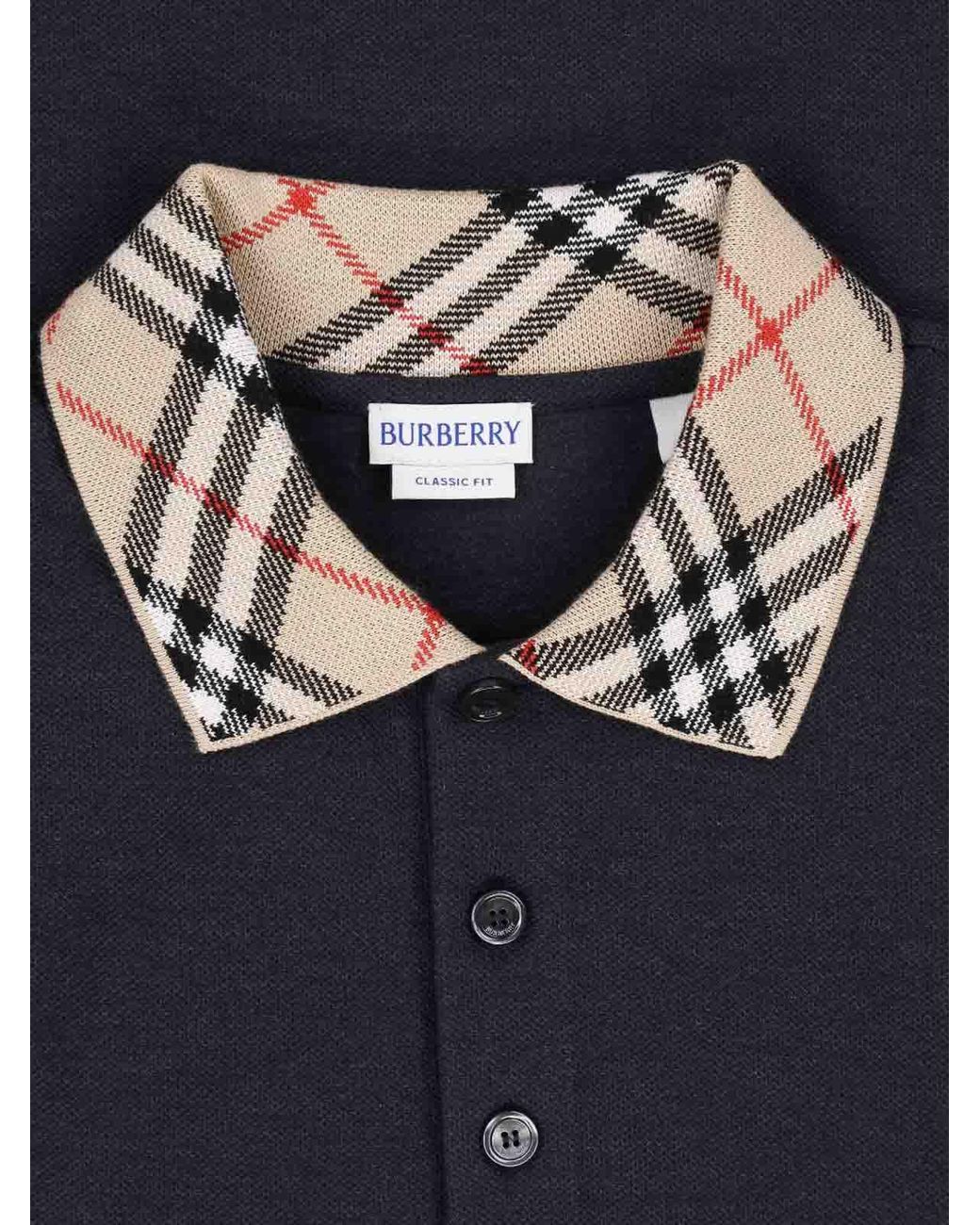 Polo Burberry de hombre de color Blue