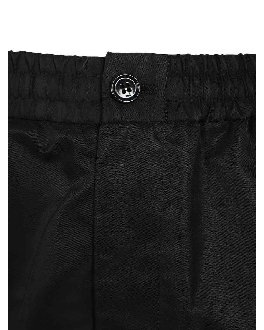 AMI Black Ami Shorts With Elasticated Waist for men