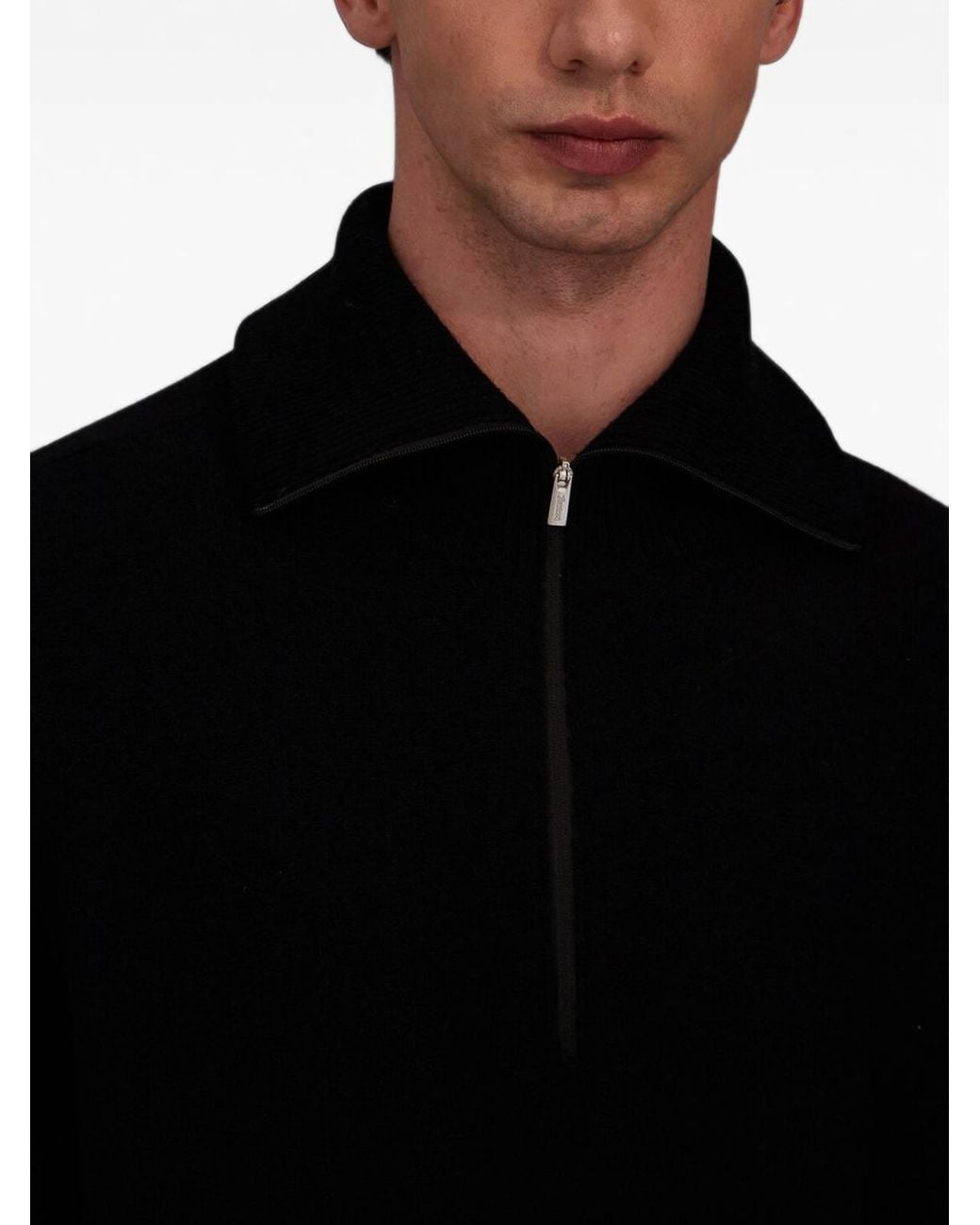 Laminar Black Soft Wool High-Neck Jumper for men