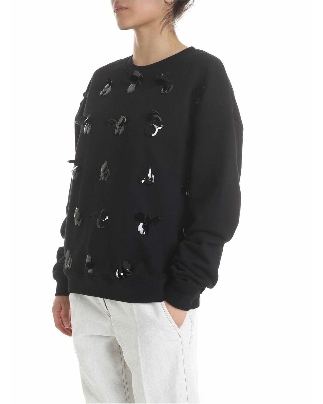McQ Alexander McQueen Black Decorated Sweatshirt